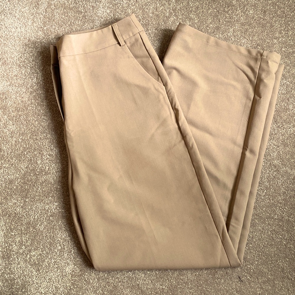 Tan high waist trousers